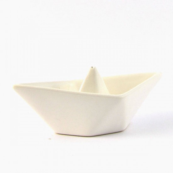 Ostuni white ceramic boat