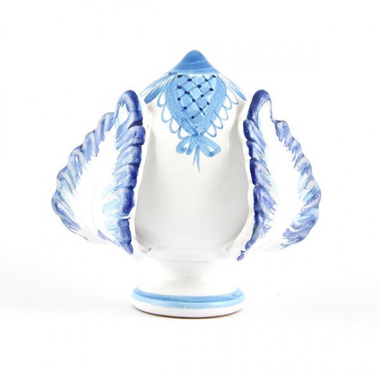 Pigna Pumo 10cm decorata bianco - Azzurro