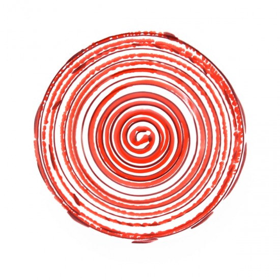 Red Soup plate irregular edge A.C. design