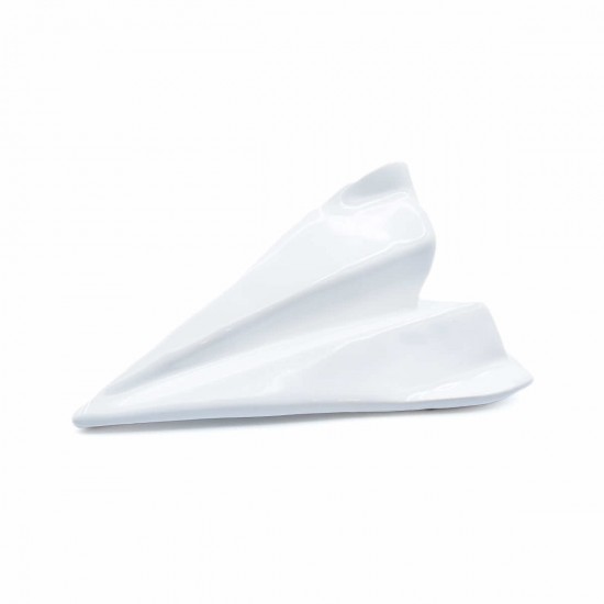 aeroplanino di carta in ceramica bianco