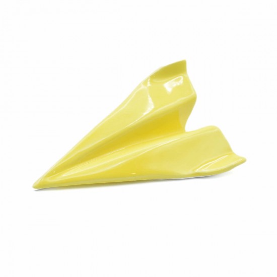 aeroplanino di carta in ceramica giallo