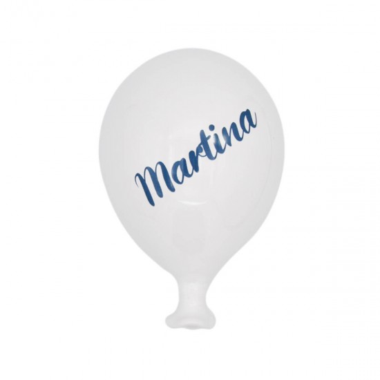White ceramic balloon with name 15cm