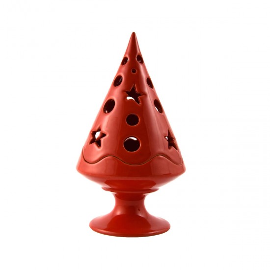 Christmas tree red candle holder