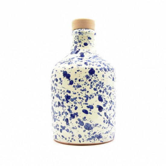 Oliera in ceramica 250ml bottiglia puglia design blu