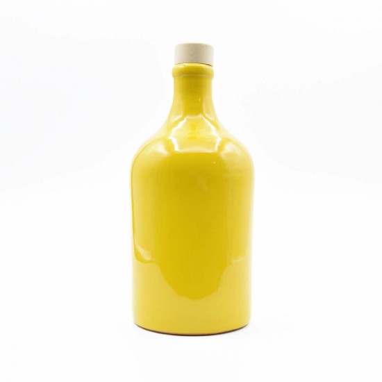 Oliera in ceramica 500ml bottiglia gialla