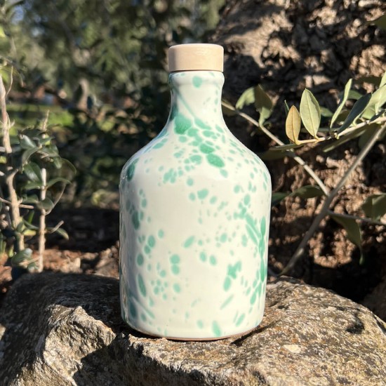 Oliera in ceramica 100ml bottiglia puglia design verde