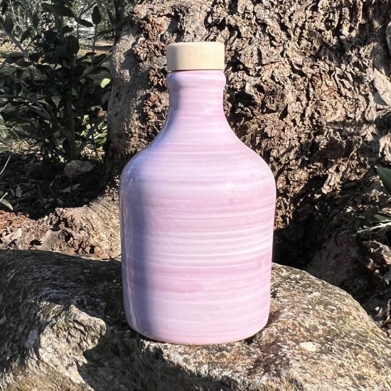 Oliera in ceramica 100ml bottiglia spennellata rosa