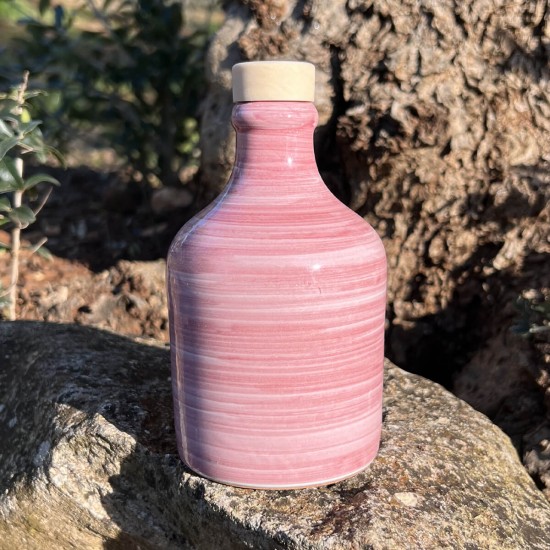 Oliera in ceramica 100ml bottiglia spennellata rosso antico