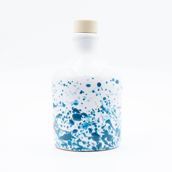 Oliera in ceramica 250ml bottiglia smarmorizzato blu ottanio - turchese