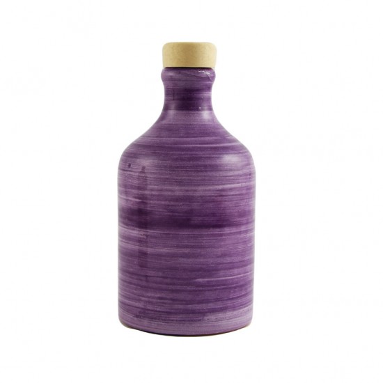 Oliera in ceramica 100ml bottiglia spennellata viola
