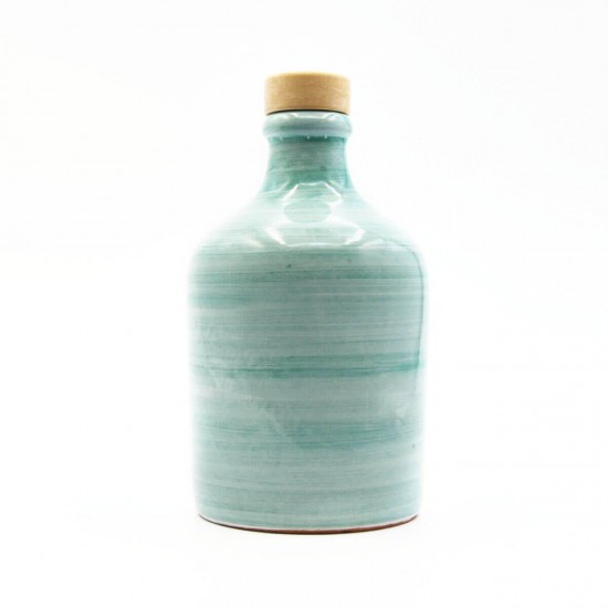 Oliera in ceramica 100ml bottiglia spennellata verde tiffany