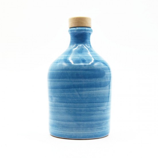 Oliera in ceramica 250ml bottiglia spennellata turchese