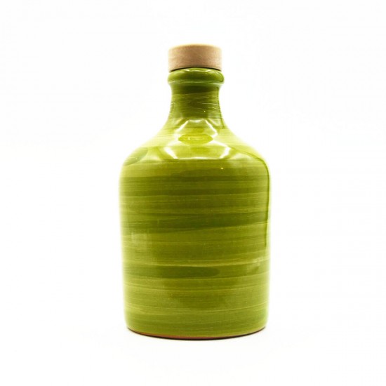 Ceramic oil cruet 100ml brushed green