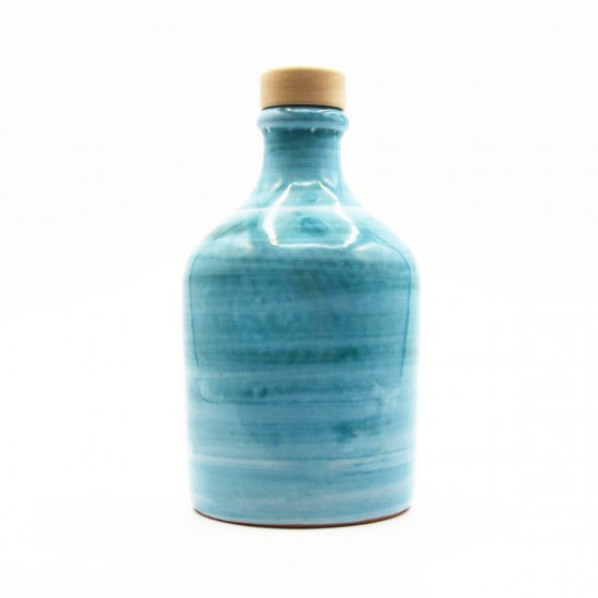 Oliera in ceramica 250ml bottiglia spennellata verde ramina